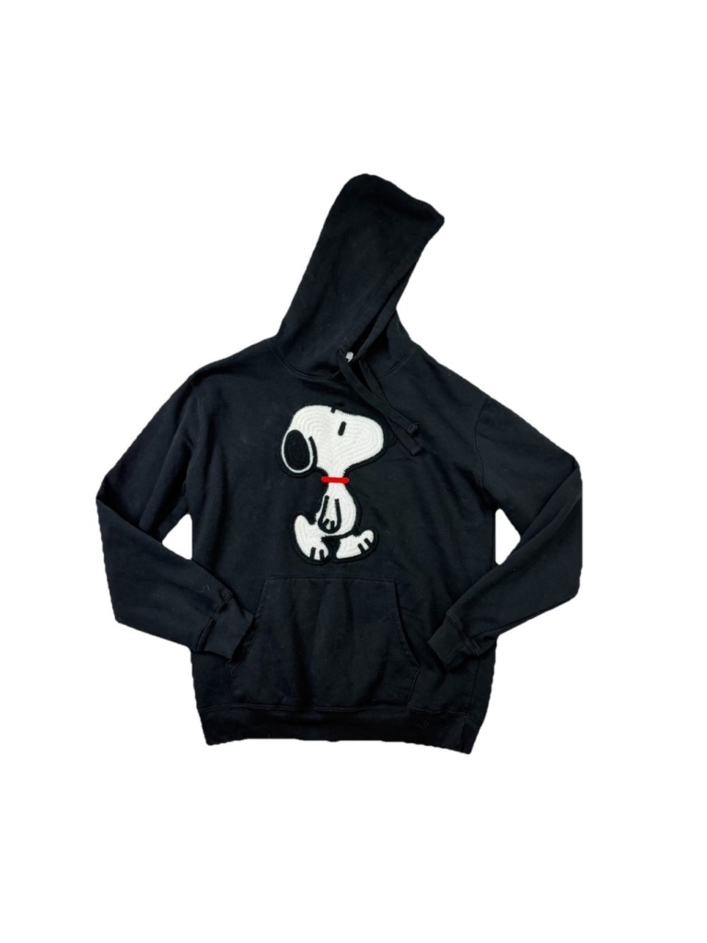 Snoopy Hoodie Sweatshirt Embroidered Licensed Peanuts Women's Black Size M - Picture 2 of 8